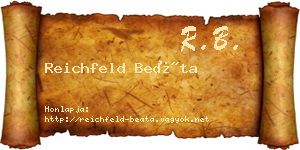Reichfeld Beáta névjegykártya